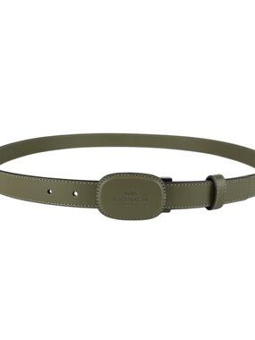 Coach Green Leather Logo Buckle Belt